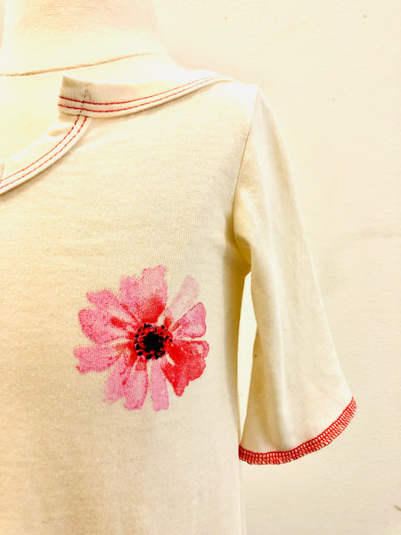 Organic Cotton Dress - Pink Flower