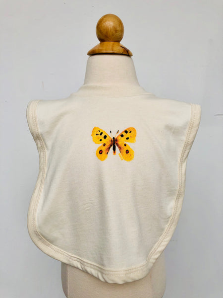 Organic Cotton Bib - Yellow Butterfly